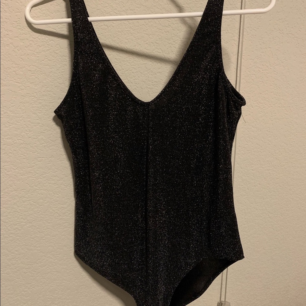 black sparkly bodysuit
